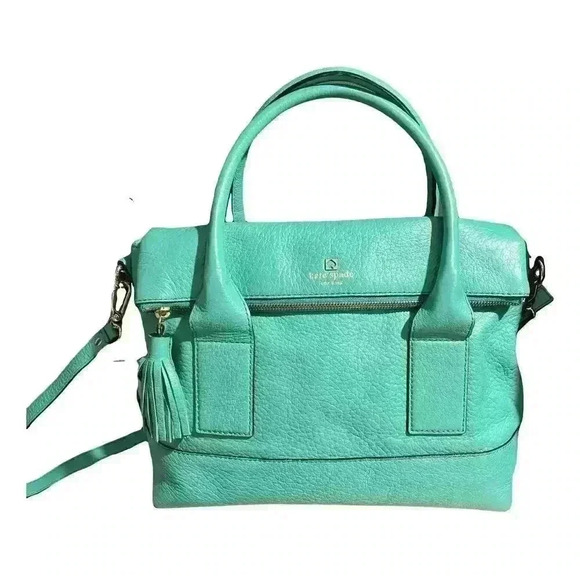 KATE SPADE NEW YORK Southport Avenue Alessa Satchel Green Crossbody Bag - Picture 1 of 13